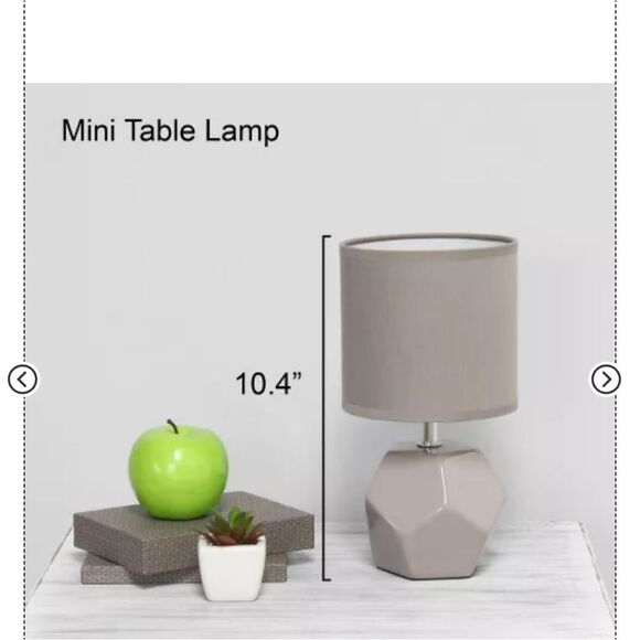 🆕🛋️Round Prism Mini Table Lamp Gray And White Geometric - Picture 6 of 15